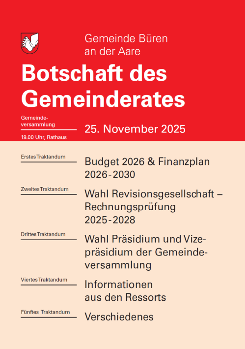 Botschaft Gemeindeversammlung vom 25.11.2025