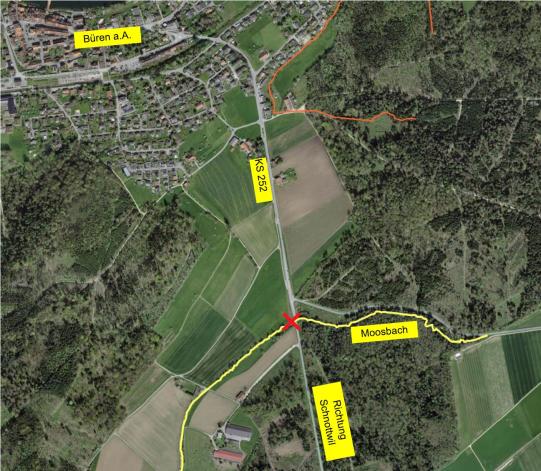 Einseitige Sperrung der KS Nr. 252 – Büren – Rapperswil