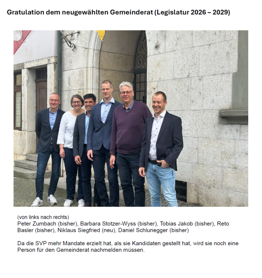 Neugewählter Gemeinderat 